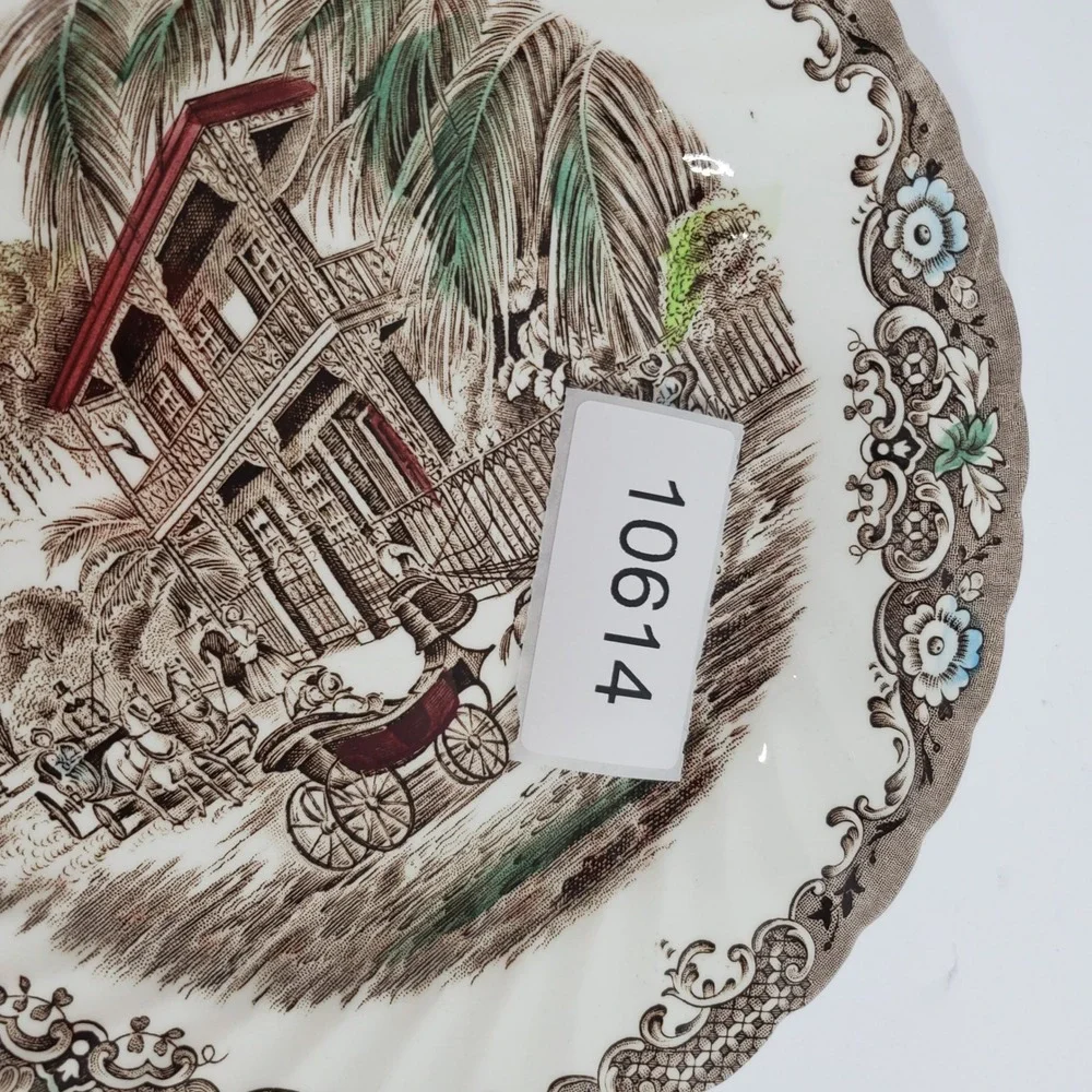 Heritage Hall French Provincial Plate New Orleans Vieux Carre Ironstone Brown